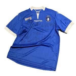 TEAM SIGNED* Limerick F.C. Football Jersey Men’s Size M Soccer Macron Superblues